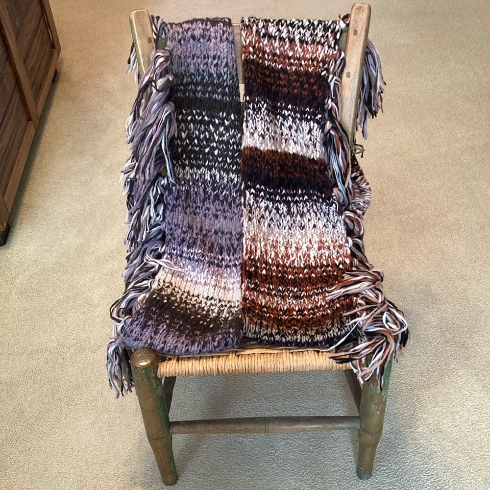 FRYE Sweater Knit Fringe Infinity Scarves - Set of 2.